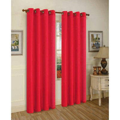 Solid Semi-Sheer Grommet Curtain Panels