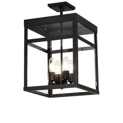 Quadrato Glass Semi Flush Mount