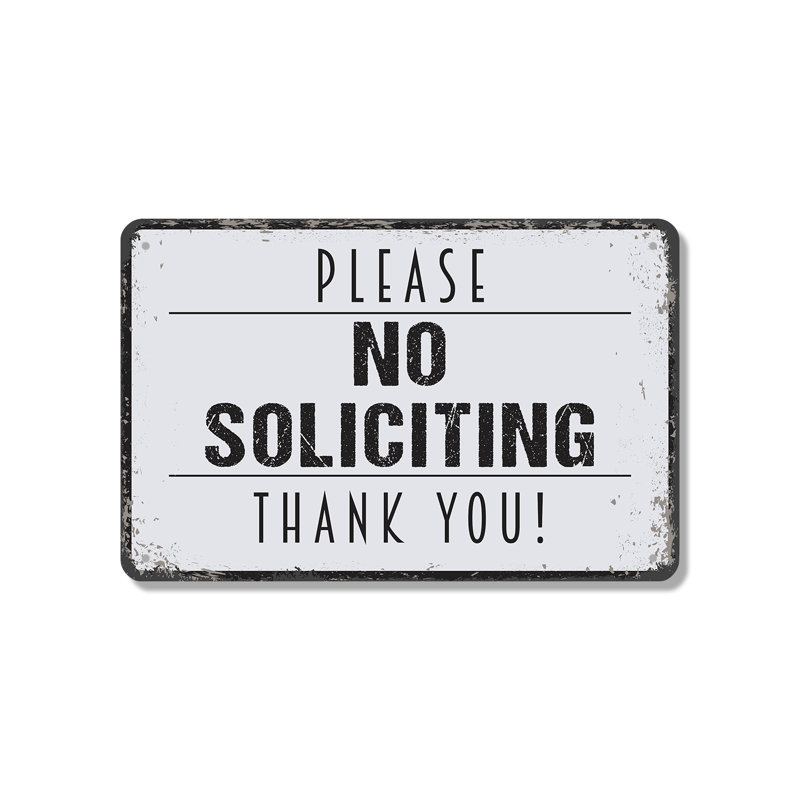 Panneau en aluminium 18 po x 24 po No Soliciting, H 18 po x l 24 po x P 0,1 po, Vert