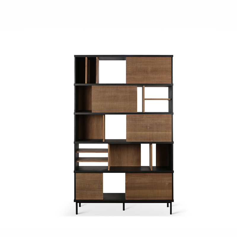 Oscar Solid Wood Geometric Bookcase