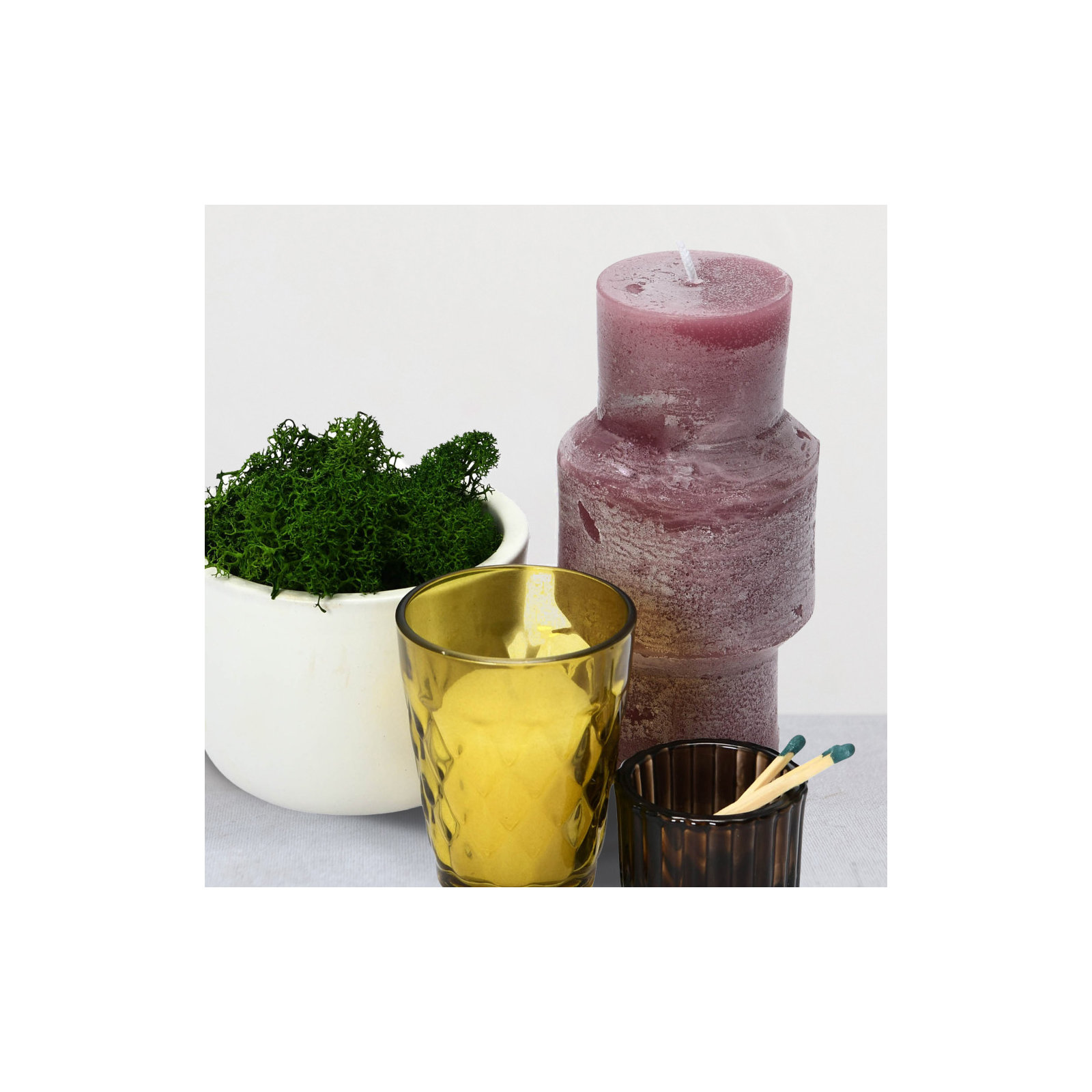 Unscented Totem Pillar Candle, Purple