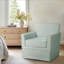 Fauteuil à jupe d'appoint, l 30 po x P 30,5 po x H 33 po, en polyester et bois massif, 1 pièce, vert menthe, avec housse d'une capacité de 300 lb