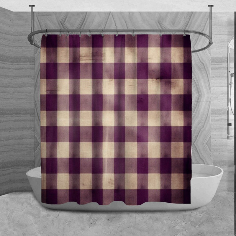 Rideau de douche Natalio Gingham, H 93 po x l 70 po