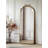 French-Style Bow-Top Wooden Metal Lacquered Frame Full-Length Mirror-403284538