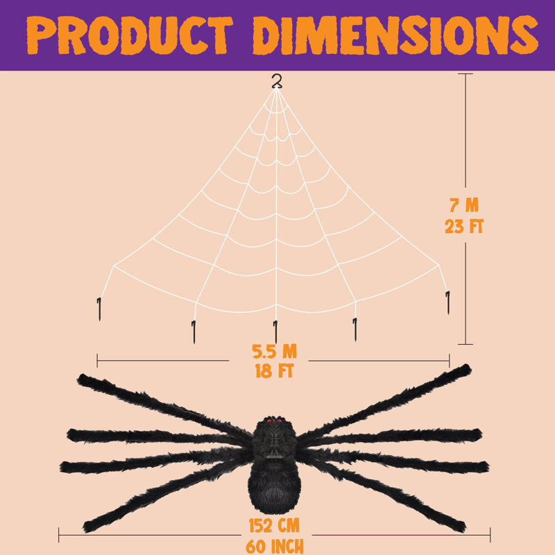 Halloween Spider Web and 59'' Giant Spider
