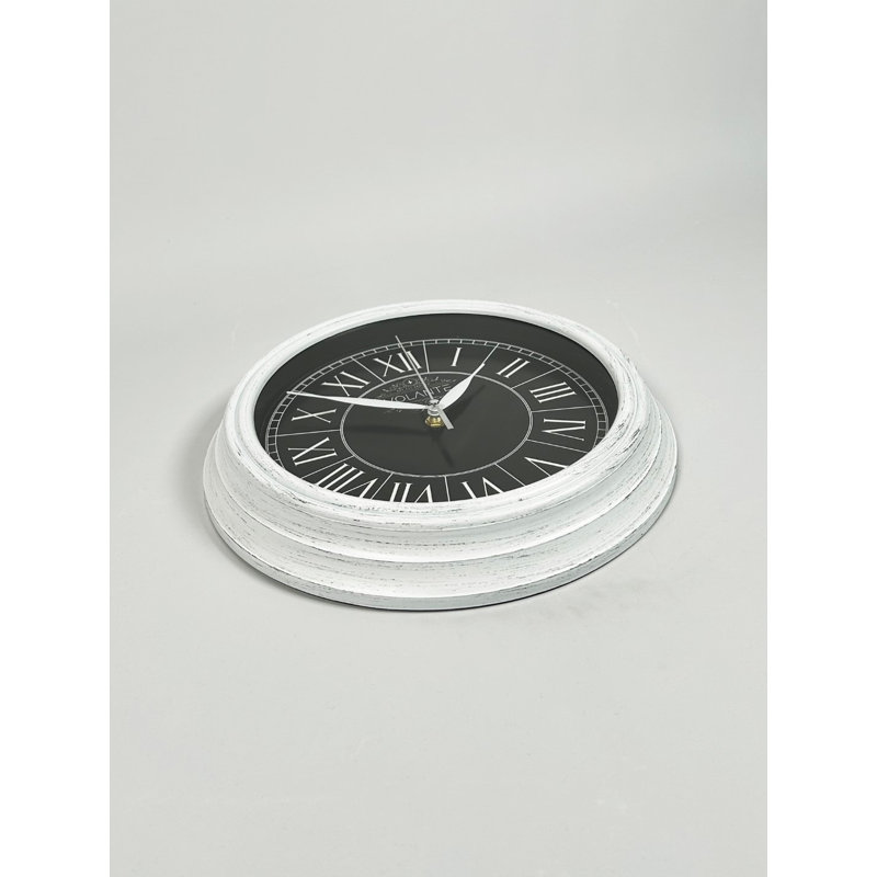 Amyas Wall Clock, White/Black