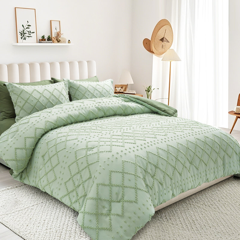 Cut Flower Colour Clash Comforter Set, Twin Comforter + 4 Additional Pieces, Teal