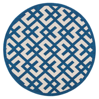 Tapis intérieur / extérieur bleu marine / beige Arneshia