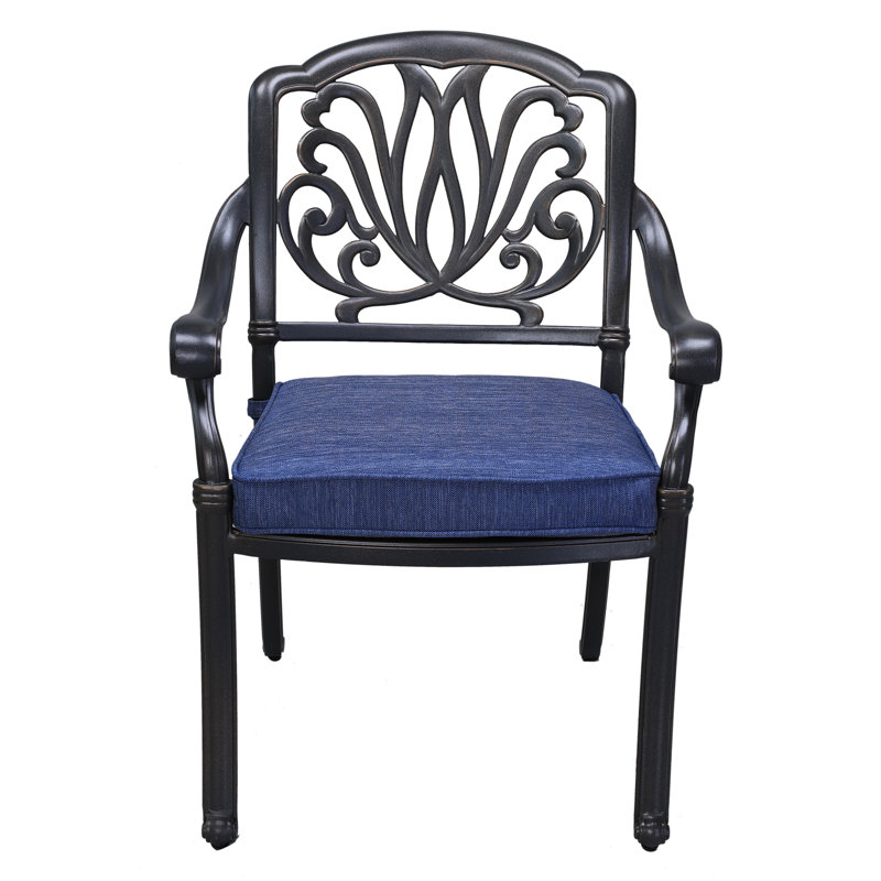 Chaise de patio avec coussin Annecorinne, Marine, Nuit désertique