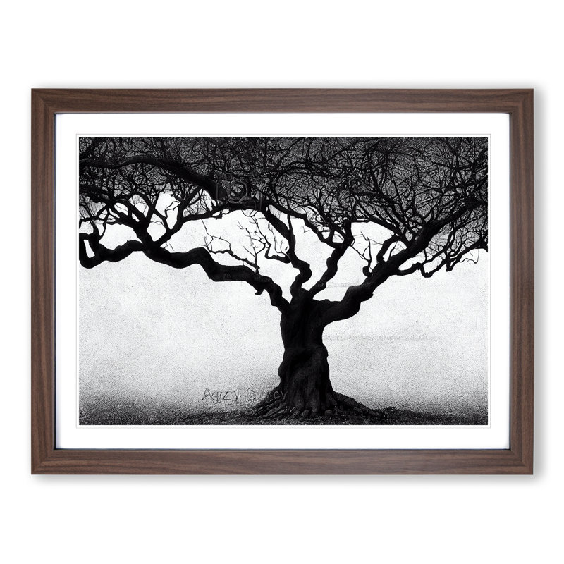 Shimmering Trees - Framed Print, 25cm H x 34cm W x 2cm D, Walnut