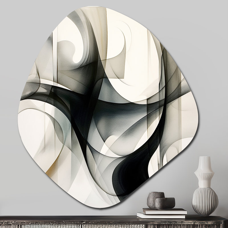 Abstrait neutre, art géométrique irrégulier, impression asymétrique moderne, H 28 po x l 25 po