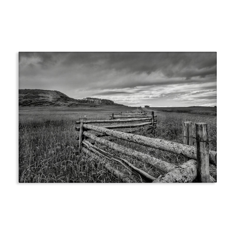 Zigzag Fence into Pasture Canvas, design par Jon Evan, H 30 po x l 45 po