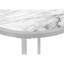 Table d'appoint, côté, rond, bout, table de chevet, lampe, salon et chambre à coucher, stratifié aspect marbre blanc, métal-1442928521