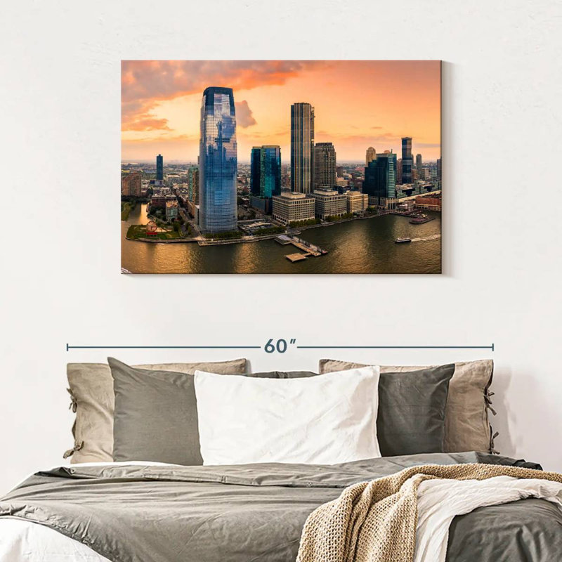 Vue panoramique de la ville de Sireci à Jersey City, H 30 po x l 45 po