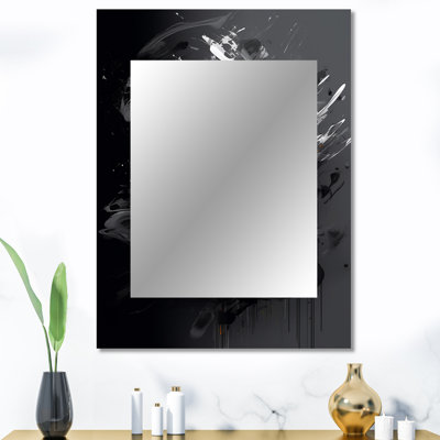 Exploring The Depths Of Black Marble IX - Geometric Unique Wall Mirror, Modern Mirror, Printed Metal Art