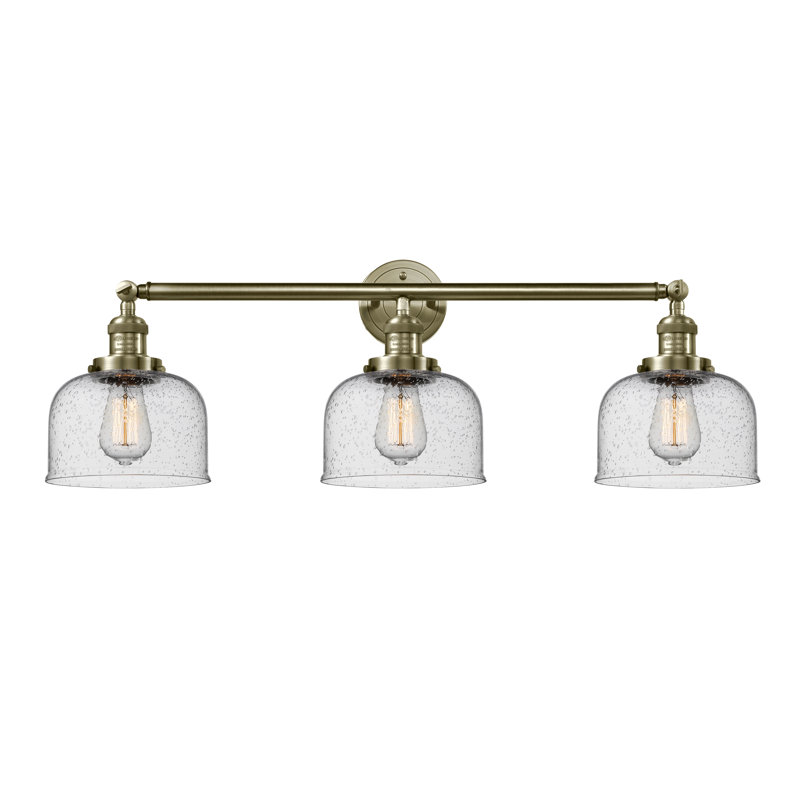 Placencia 3 - Light Dimmable Vanity Light, Seedy, Antique Brass, 6 Watt Vinage LED Bulb