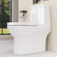 Toilette une pièce avec hauteur de confort et siège à fermeture douce, toilette à double chasse puissante 1 / 1,6 GPF, toilette standard pour la salle de bain, surface en vitrocéramique à nano-vitrage, pleine jupe