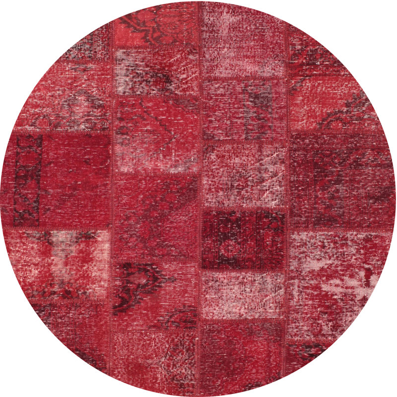 Tapis rouge contemporain, Rond 5 pi