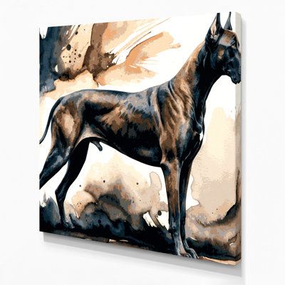 Dogs Great Dane Beige Canvas Wall Art