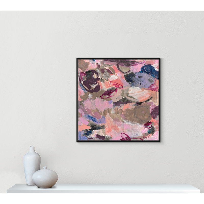 «Vineyard Evening Square» par Marisol Evora, H 37,5 po x l 37,5 po, Noir