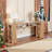 180cm Extra Long Solid Wood Charging Console Table With 5-Tier Shelves & USB Ports-732109313