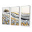 Pré gris et blanc avec fleurs bleu Bonnets II - ensemble d'art mural paysages abstraits-1814161408-1814162428