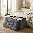 30" Collapsible Storage Ottoman Bench, Cotton-Linen Footrest With Storage, For Living Room, Bedroom Entryway-1528073789
