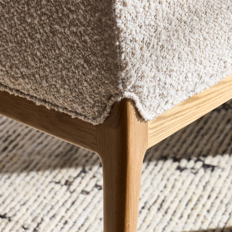 Ledger Upholstered Arm Chair, Cream Polyester Blend