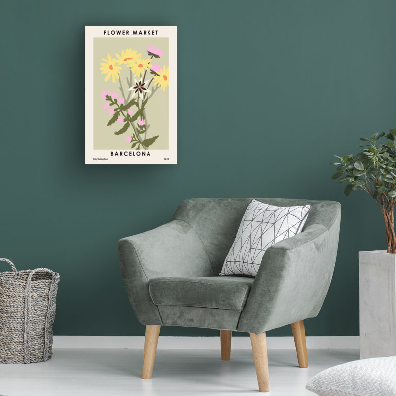 Marché aux fleurs moderne et contemporain de Barcelone par NKTN, H 19 po x l 12 po x P 2 po