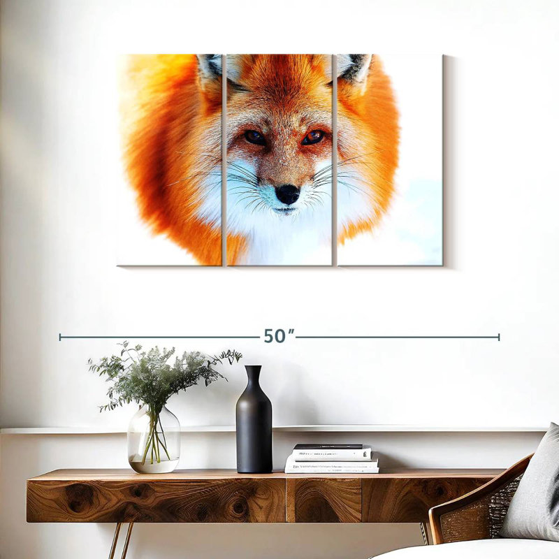 Visage de renard roux Brampt, H 24 po x l 38 po