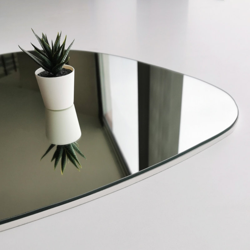 Elegant Abstract Wall Mirror, White Finish, 29.5 x 22.8 x 0.9 inches | 100% MDF Construction | Wall-Mounted Design, Perfect for Living Room, Bedroom, or Entryway | Stylish and Functional Home Décor