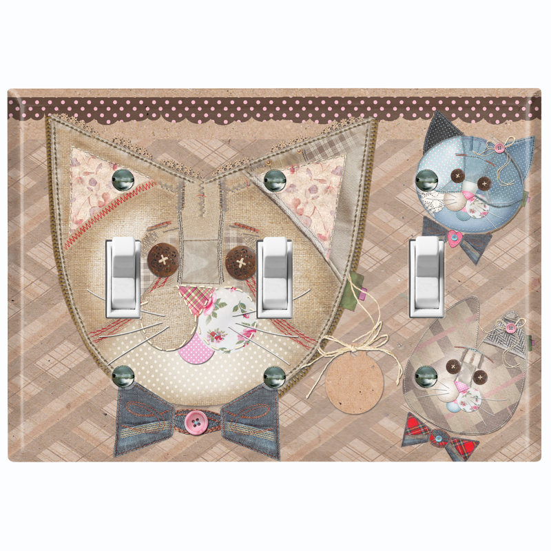 Patterned 3 - Gang Toggle Light Switch Standard Wall Plate