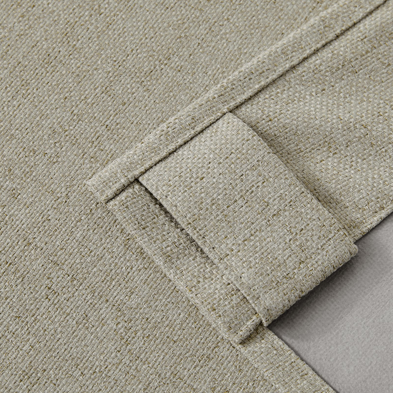 4 Pcs 100% Polyester Burlap Blackout Curtains For Bedroom Back Tab Curtains 4 Panels Set, 52" W x 63" L, Cappuccino