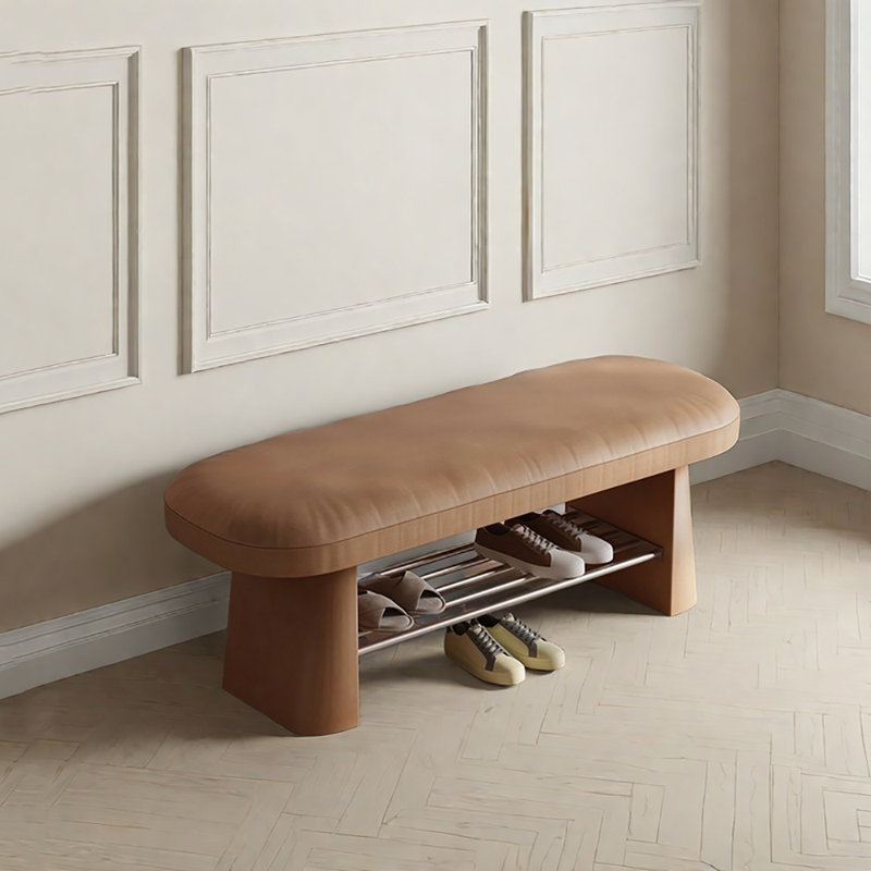 31.5 Shoe Changing Stool Shoe Storage Stool, Orange