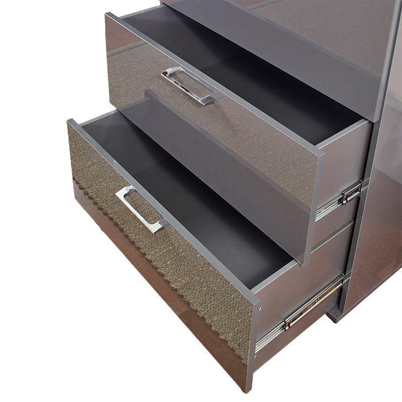 Victoriah 31.5'' W 4 - Drawer Dresser, Glossy Dark Gray