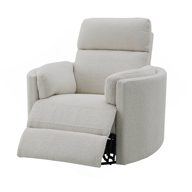 Sagen Glider Recliner with Swivel, Beige Boulce