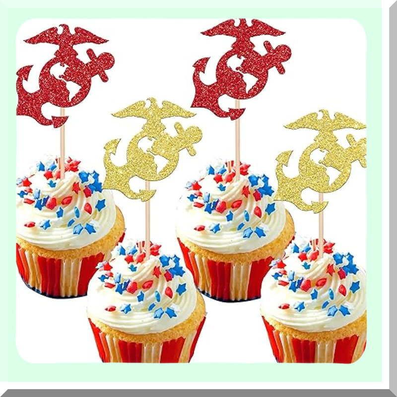 Military Theme Cupcake Toppers for Parties
