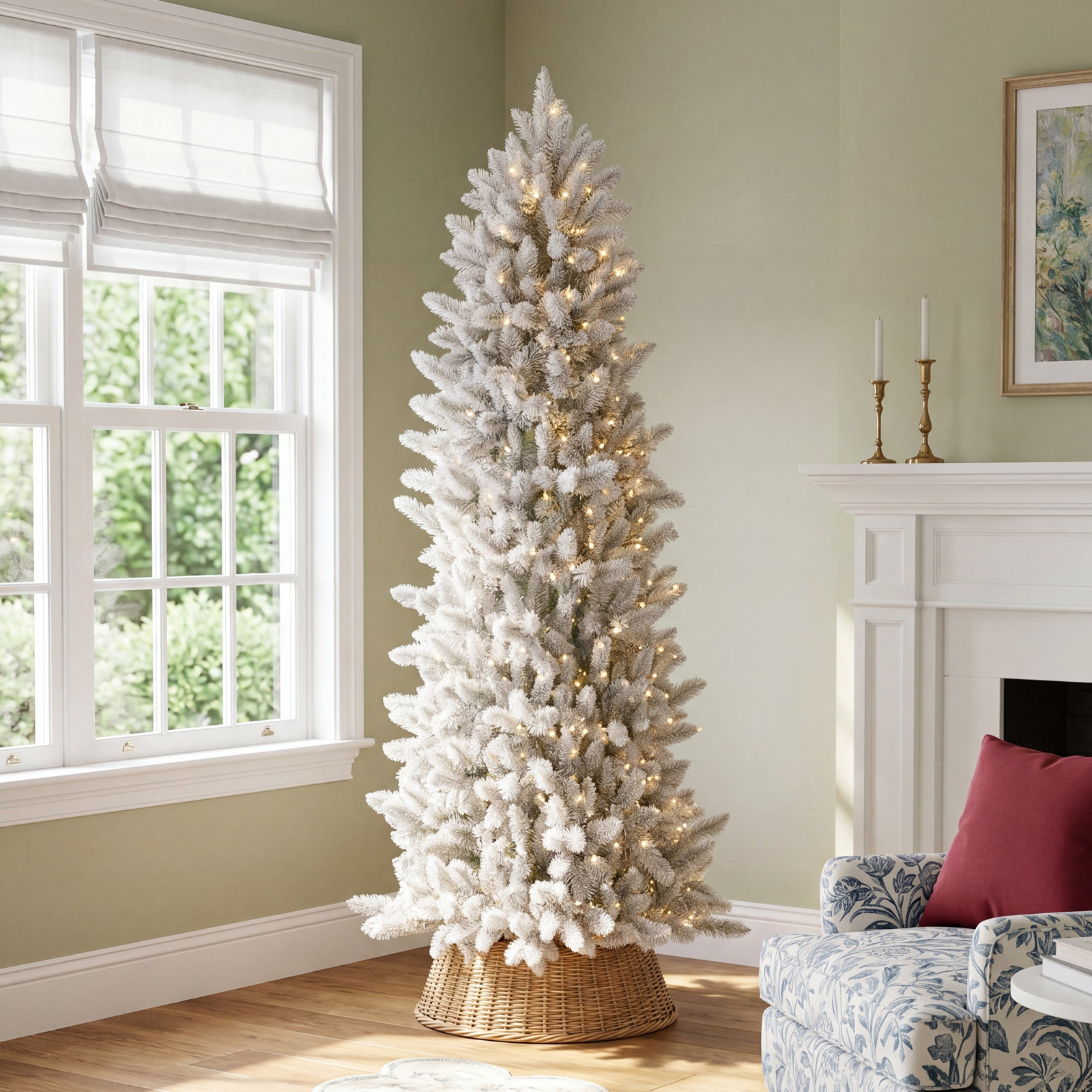 Lighted Artificial Christmas Tree, 7.5'