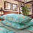  800TC 100% Egyptian Cotton Duvet Cover Set，3pcs Vintage Cyan Paisley Floral Bedding Set, Breathable And Skin-friendly, Aesthetic Botanical Pattern for Bedroom Guest Room All Seasons-129787682