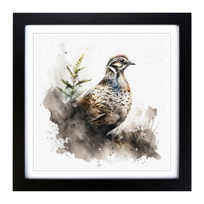 Partridge Ink Wash - Framed Print