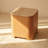 Ovelo Natural Oak Side Table with Travertine Top – Modern End Table with Shelf-336910406