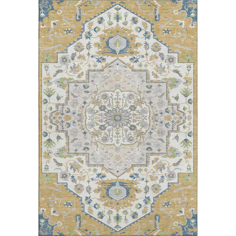 Premium Machine Washable Jelinek AMF985 Oriental Rug, Rectangle 8' x 10'