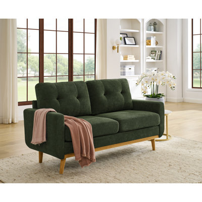 Canapé deux places de 172 cm de large, style moderne du milieu du siècle, rembourré et confortable, idéal pour les réunions d'affaires. Pièce maîtresse distinctive pour un salon.