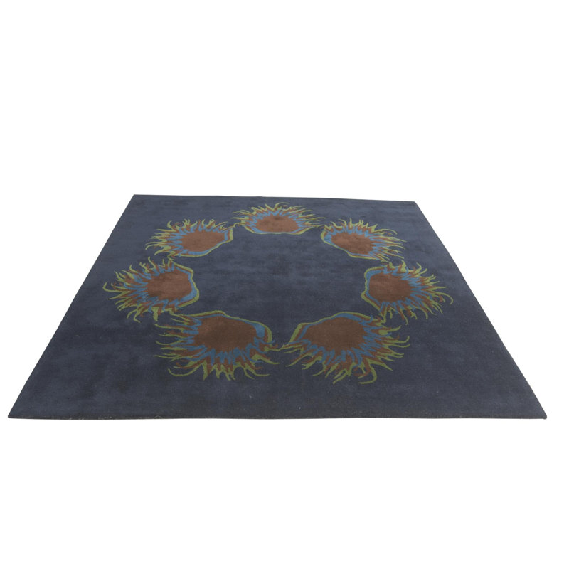 Tapis carré bleu marine Orlando