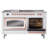 ILVE Nostalgie II Series Noblesse 60 inch Dual Fuel Range with 7 Sealed Burners, Griddle, Frenchtop (Glass Door)-112295593-112295591