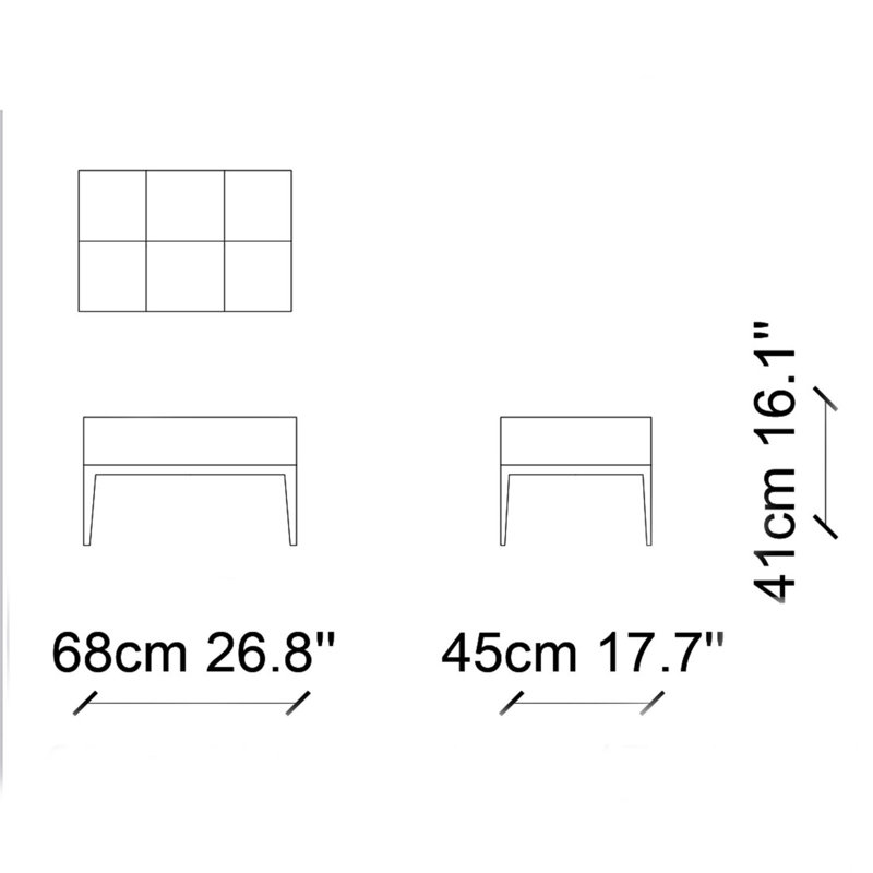 Repose-pieds standard capitonné en velours de 26,8 po de largeur Yoe