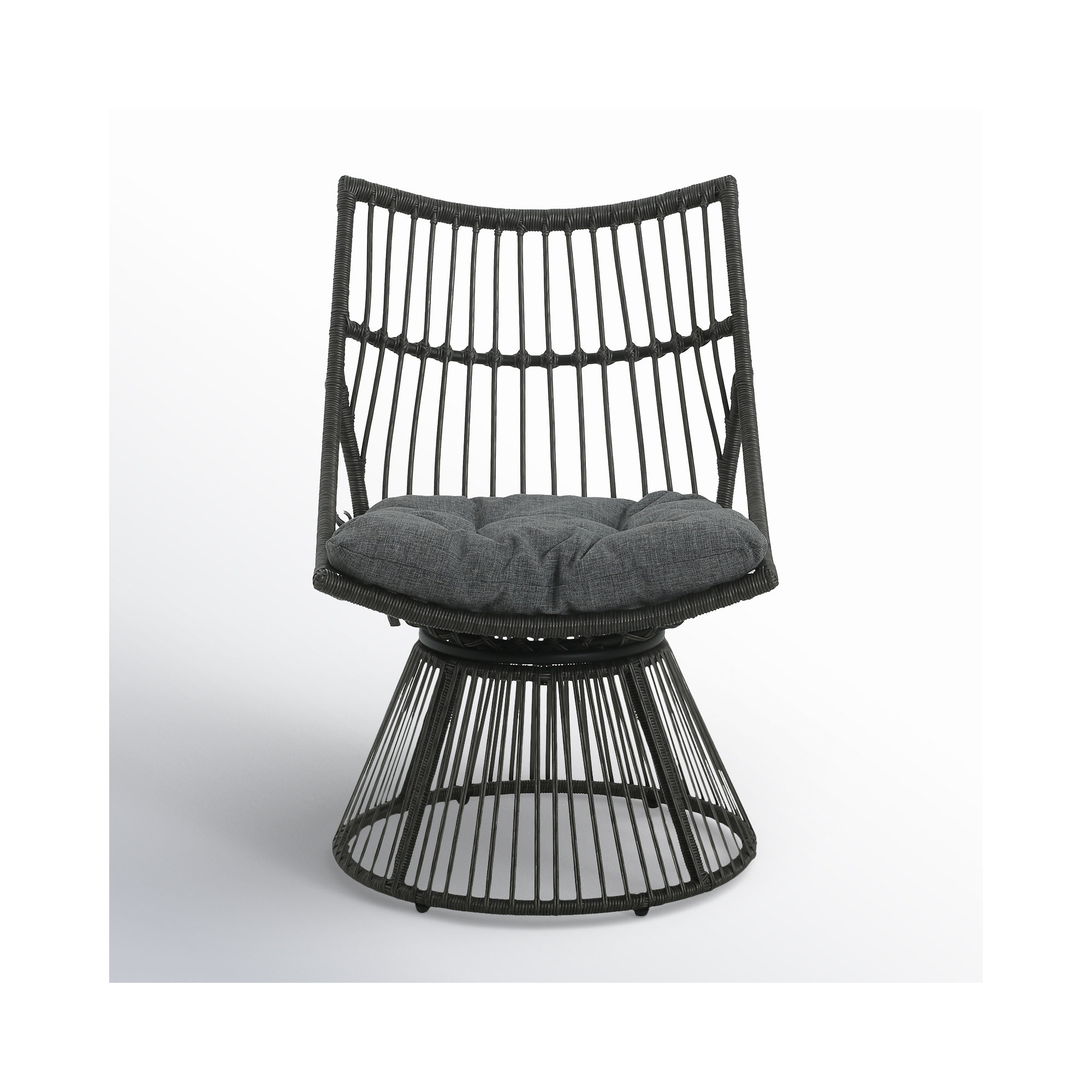 Wicker Outdoor Lounge Chair, Gray, Gray