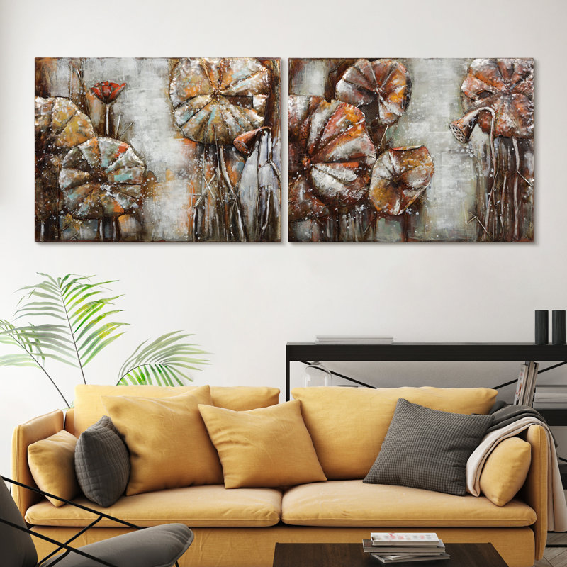 Burzdak Handmade Traditional Plants & Flowers Wall Decor on Metal