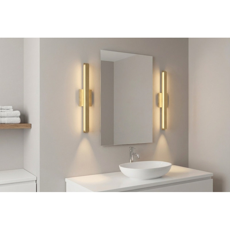 Meuble-lavabo 24 lumières Aro, Laiton satiné