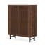 Armoire à chaussures 33,46 po en bois de noyer foncé moderne à 6 niveaux avec portes à persiennes-130150985